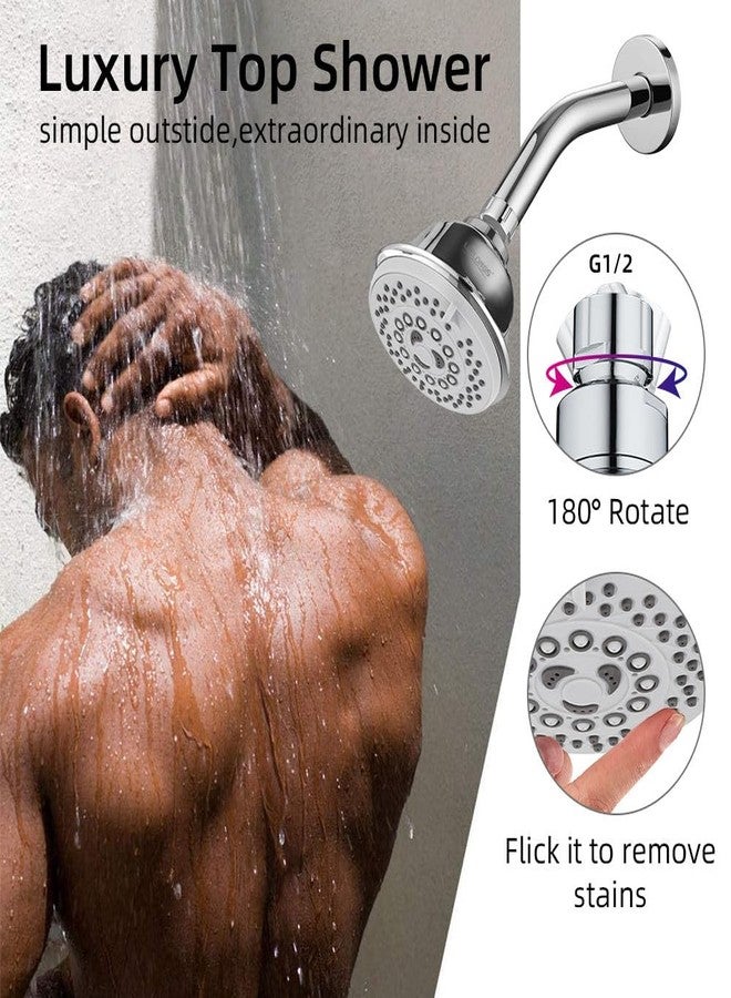 B BACKLINE رأس دش علوي متعدد الوظائف من B Backline ABS، بدون ذراع، مقاس 4 بوصات (طلاء كروم) - Image 4